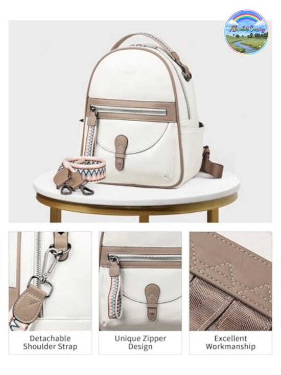 Faux Leather Mini Backpack Purse Women Small Daypack Shoulder Bag main image 4